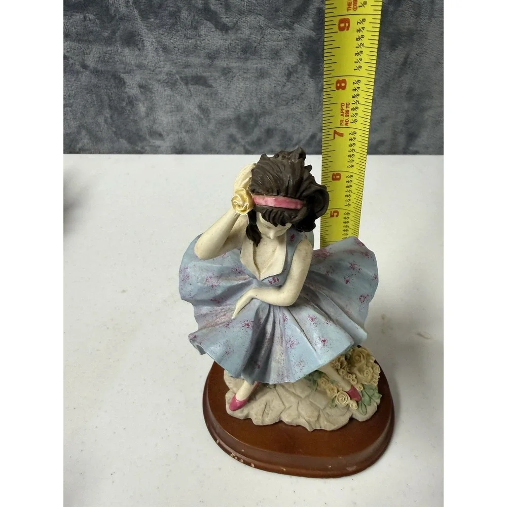 Vintage La Verona Collection Lady Dancing Figurine Purple Dress Pink Heels